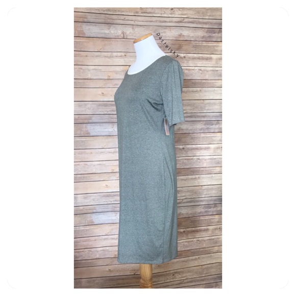 🆕LULAROE julia ringer heathered gray dress - Picture 2 of 8